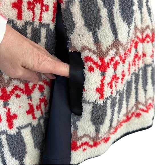 Anthropologie Sleeping on Snow Intarsia Sweater Jacket Size S Faire Isle - Picture 3 of 12